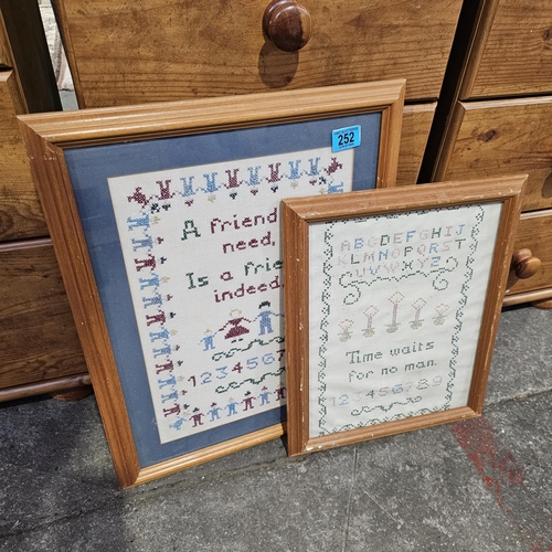 252 - 2 Lovely Framed Needle Works
