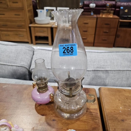 268 - Clear Glass Finger Lamp & Other