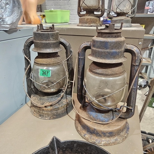 367 - 2  Hurricane Lamps