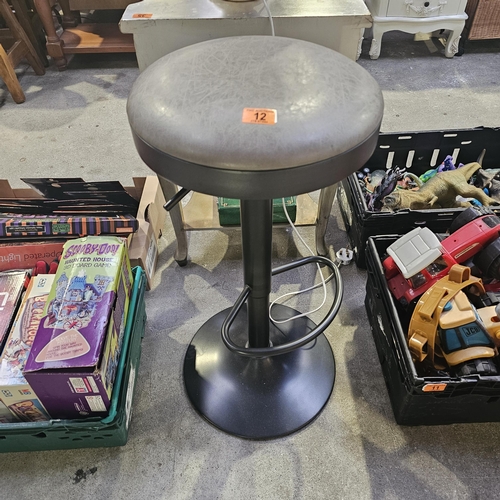 12 - Swivel Leather Top Stool