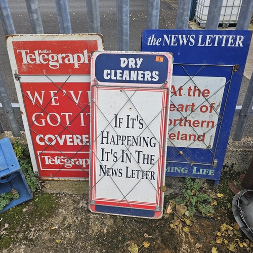 1 - Lot Of 3 Newspaper Advertising Stands