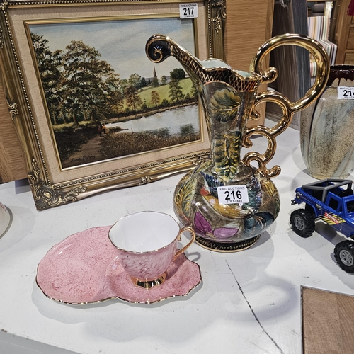 216 - Gilted Jug & Royal Albert Cup & Breakfast plate