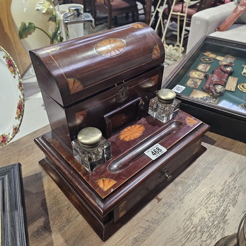 468 - A Beautiful Inlaid Writing Desk Set