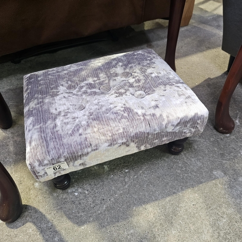 62 - A New Upholstered Button Topped Foot Stool