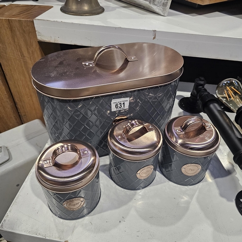 631 - Copper Lidded Storage Set