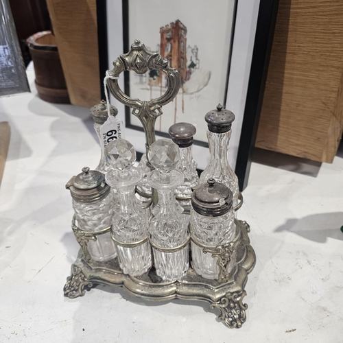 669 - Condiment Set Of Silver Holder