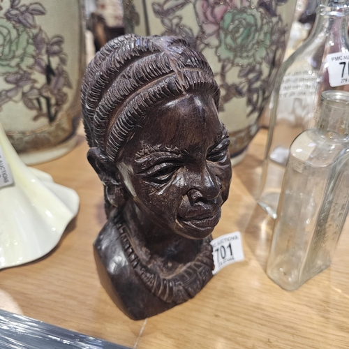 701 - Wooden African Lady Bust Ornament