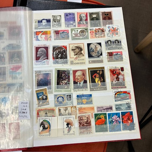 740D - A Red Stock Book Of Russian Stamps, A Good Selection