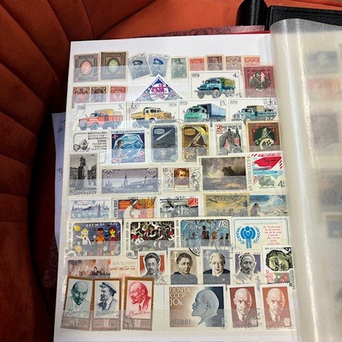 740D - A Red Stock Book Of Russian Stamps, A Good Selection