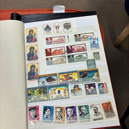 740D - A Red Stock Book Of Russian Stamps, A Good Selection