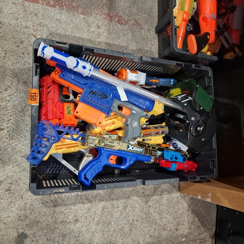 190 - Crate Of Assorted Nerf Guns