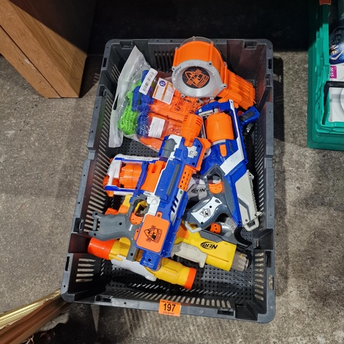 197 - Crate Of Assorted Nerf Guns