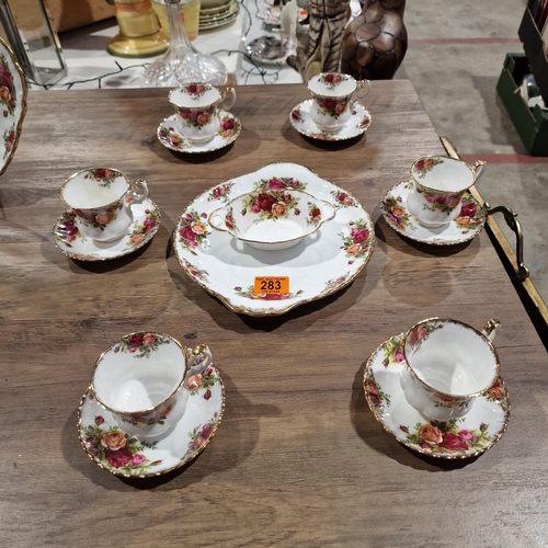 283 - Royal Albert Old Country Rose Tea Set With Serving Plate 14pc