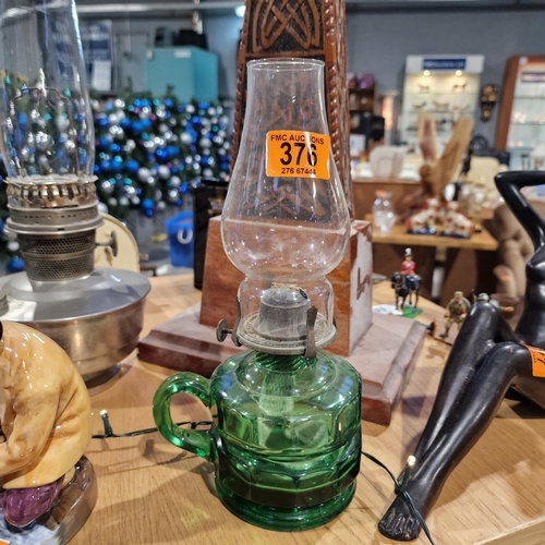 376 - Green Finger Oil Lamp