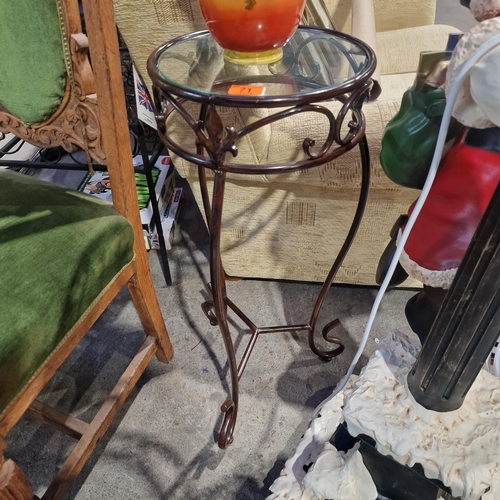 71 - Decorative Glass Topped Table