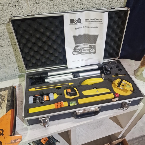 170 - New B & Q Laser Level Tool Kit  In Lockable Case