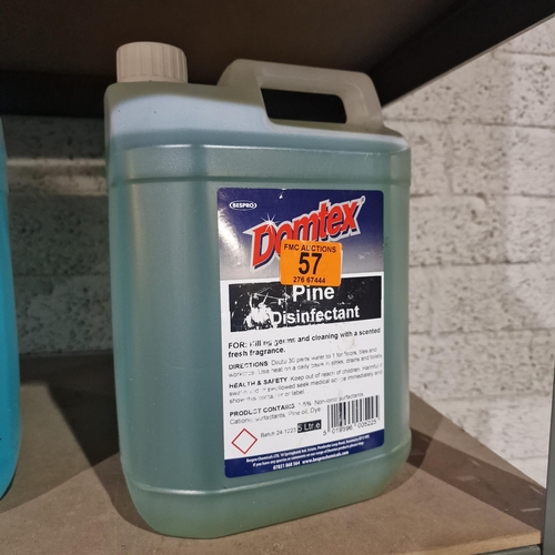 57 - 5ltrs Of Domtex Pine Disinfectant