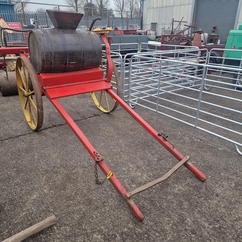 633 - A Vintage Horse Drawn Sprayer Complete With  Iron Wheels