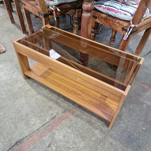 1002 - Mid Century Style Glass Topped Table