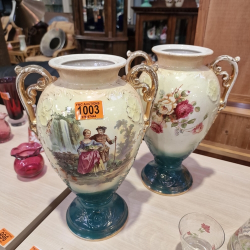 1003 - 2 Vintage Porcelain Vases