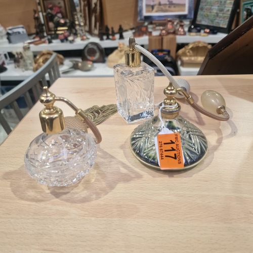 117 - Set of 3 Perfume Bottles Inc Tyrone