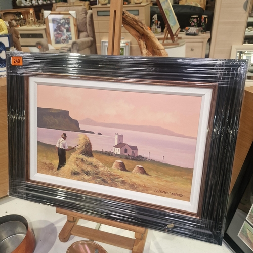 240 - Gregory Moore Oil On Canvas Board 'Ballintoy Church' 12