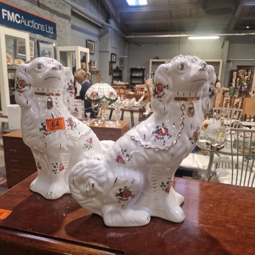 64 - Pair Of Vintage Mantle Piece Staffordshire Style Dogs