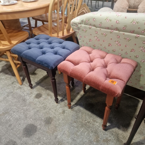 86 - Pair Of Button Topped Dressing Table Stools