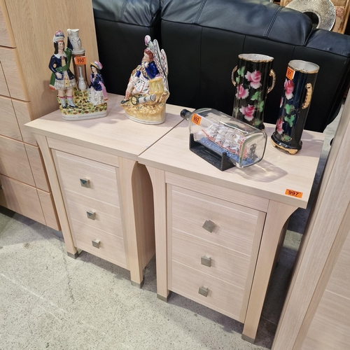 997 - 2 Good 3 Drawer Bedside Cabinets