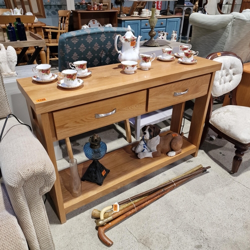 1186 - Beautiful Solid Oak Console Unit With Drawers