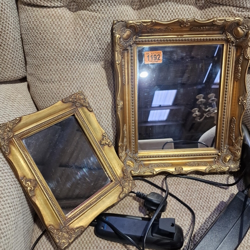 1192 - 2 Lovely Small Gold Gilted Mirrors