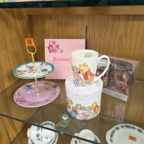 126 - Shelf Lot Inc Cake Stand etc