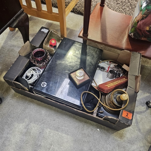 2 - Box Lot Inc Lap Top, Vases etc