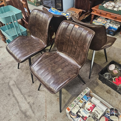 20 - 4 Faux Leather Chairs