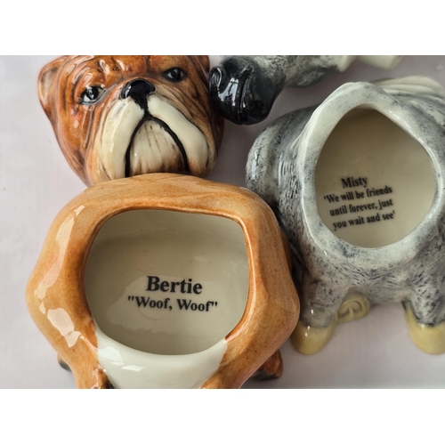 145 - Kevin Francis Ceramics Two Facepots - Bertie the Bulldog, and Misty the pony, each with interior pri... 