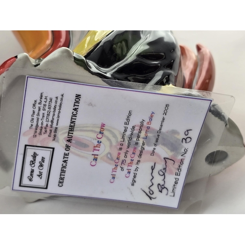 149 - Lorna Bailey Pottery- Very Rare Extra-Large Carl the Crow. Grotesque Birds series. Attractive colour... 