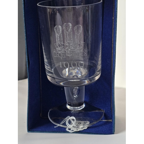 157 - Whitefriars Glass Goblet, designed and marked on base by W J Wilson. Engraved with Prince of Wales f... 
