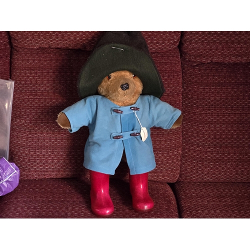 26 - Large Paddington Bear soft toy. Vintage. Plush fur, light tan. Growler noise working, Very good cond... 
