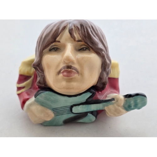 121 - Two Peggy Davies/Kevin Francis pottery small  Face Pots.George Harrison & Mick Jagger. Hand made and... 