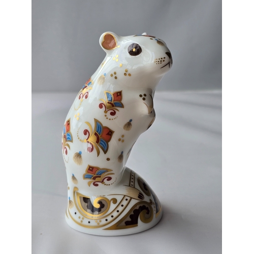 133 - Royal Crown Derby Gerbil ceramic paperweight. Gold RCD stopper - First quality. Excellent condition.... 