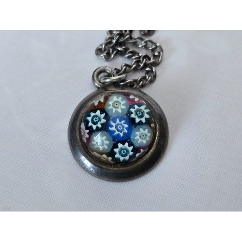 143 - Caithness Vintage Necklace/Pendant Paperweight jewellery/jewelry. Sterling hallmarked silver 20mm ci... 