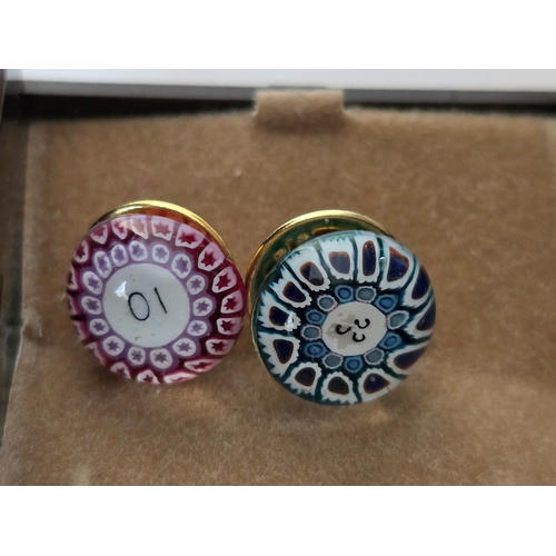 146 - Two Caithness paperweight Tie pins/ Lapel pins. Attractive paperweight stones mounted on gold metal,... 