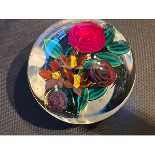 167 - Colin Richardson paperweight - Very attractive One-off special bouquet with red rose from Colin, a r... 