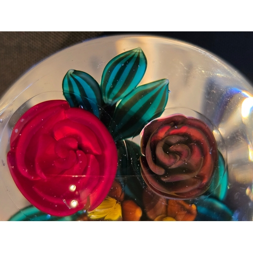 167 - Colin Richardson paperweight - Very attractive One-off special bouquet with red rose from Colin, a r... 