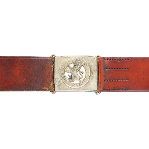 187 - London Scottish Officer’s Waist Belt circa 1910. A fine and example, the silvered rectangular finely... 