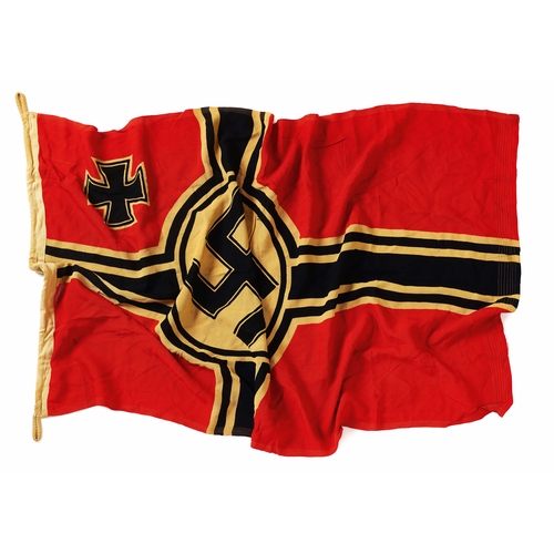 317 - German Third Reich WW2 Reich War flag.  A good example of red cotton printed black and white cross w... 