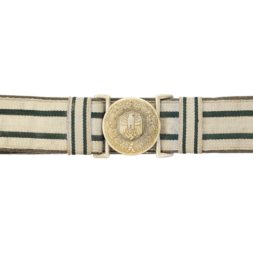 319 - German Third Reich Army Officer’s brocade dress belt and buckle  A good post 1937 example of alumini... 