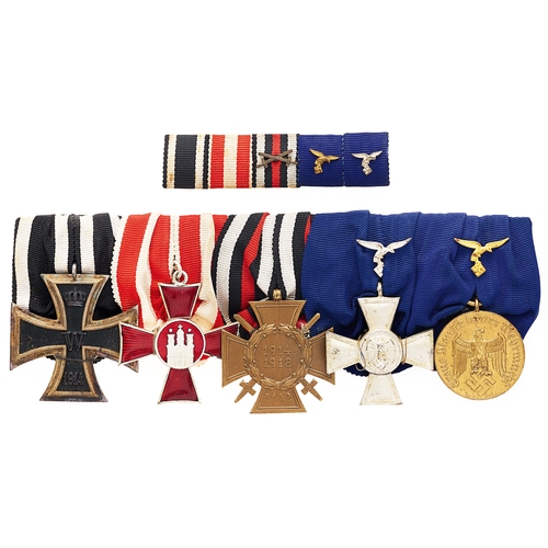 346 - German Imperial and Third Reich Luftwaffe group of five medals.  A fine group comprising 1914 Iron C... 