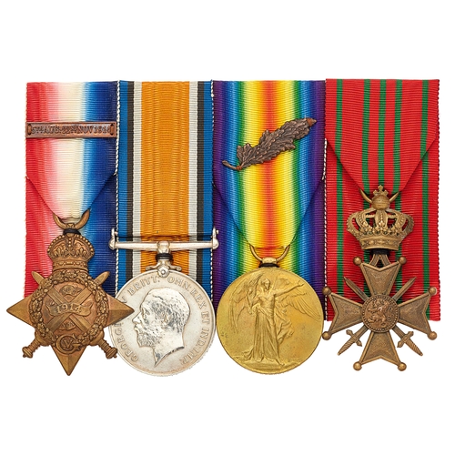 43 - WW1 2nd Bn Royal Scots Fusiliers MID Belgian Croix de Guerre Group of Four Medals.  Awarded to “1066... 