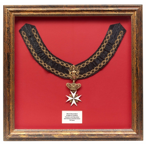 80 - Order of Malta gold neck badge.  An exceptionally fine and scarce example for a Knight of Justice or... 